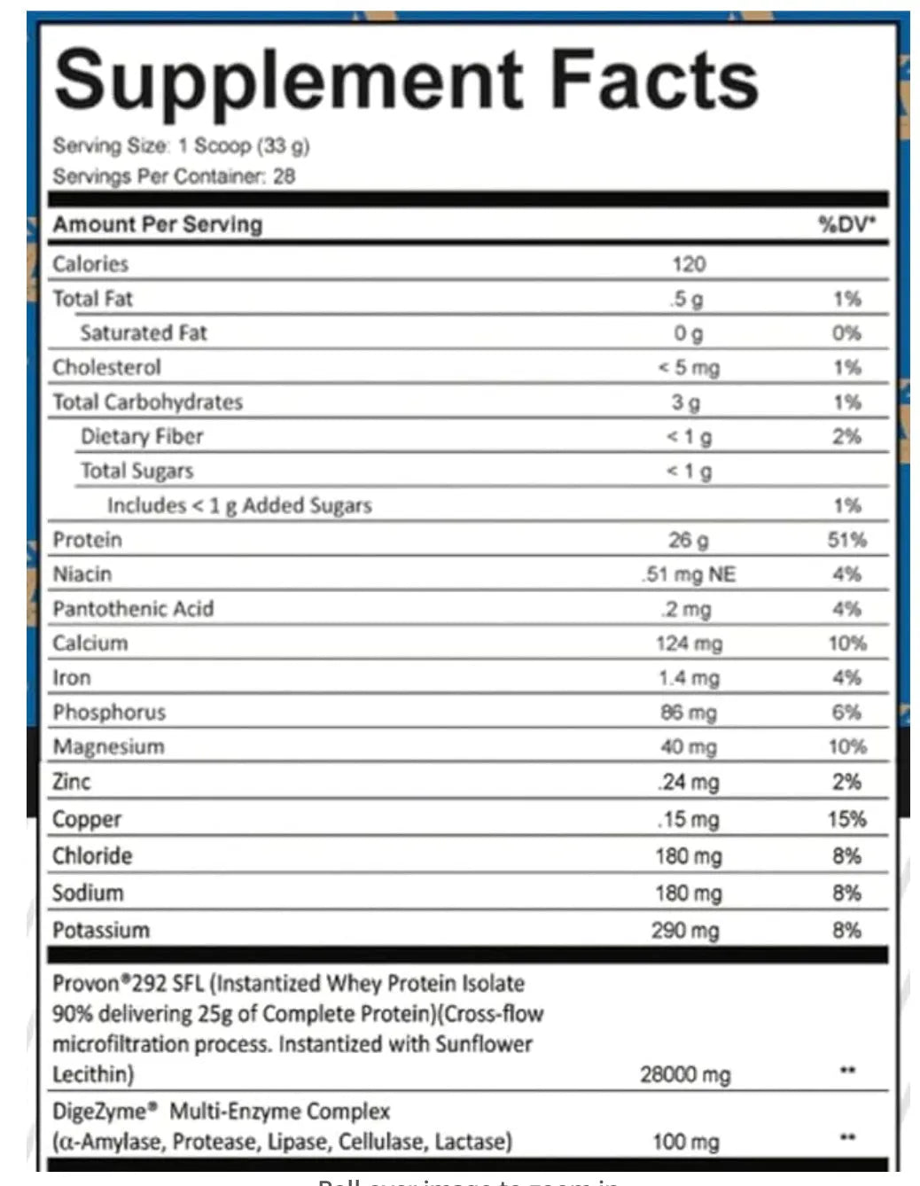 Frontline iso protein supplement facts