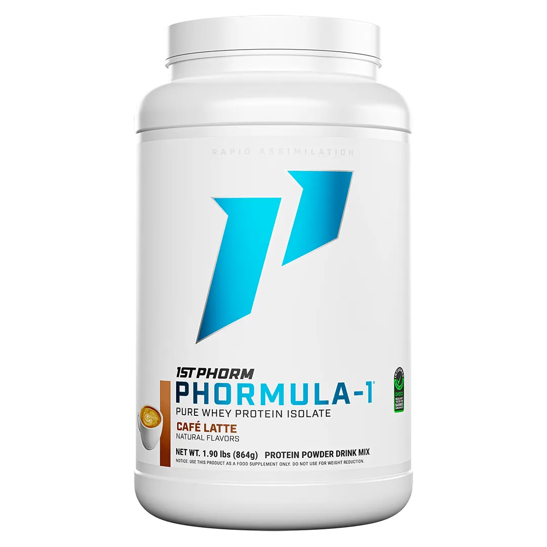 Cafe latte 1st Phorm Phormula-1 protein powder - high-quality whey protein isolate available at our health store and supplement store near you in Melbourne, Florida