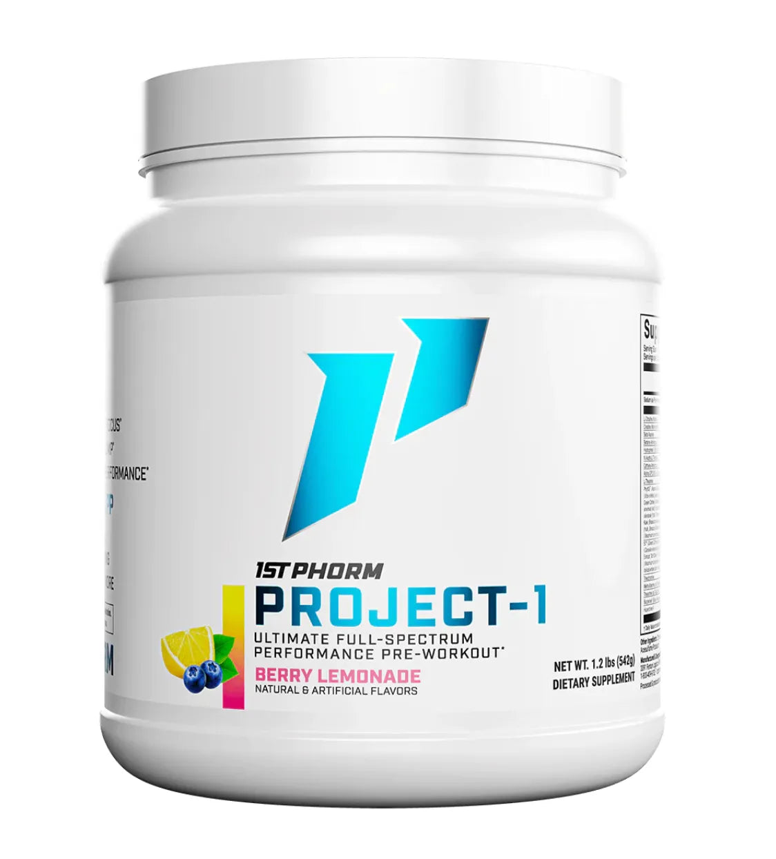 Berry lemonade 1st Phorm Project 1 at Fitness Society - comprehensive health and fitness support supplement available at supplements near me in Melbourne, Florida