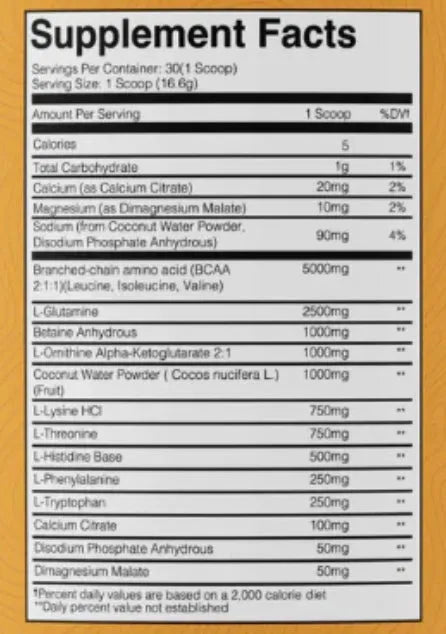 Frontline Amino Acid Supplement facts