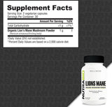 Nutrabio Lion's Mane supplement facts