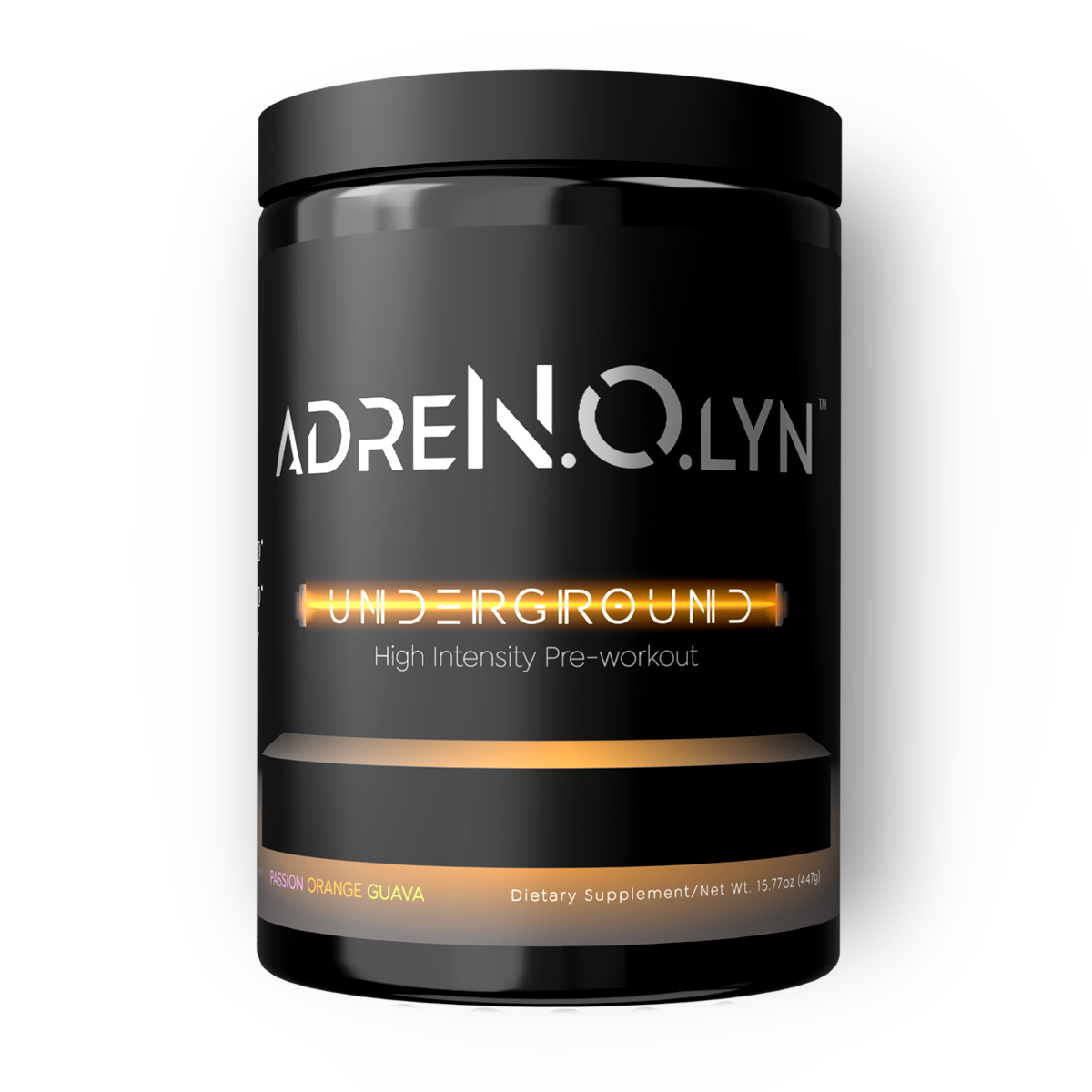 Orange Guava Adrenolyn Underground at Fitness Society - high-intensity pre-workout formula for extreme energy available at supplements near me in Melbourne, Florida