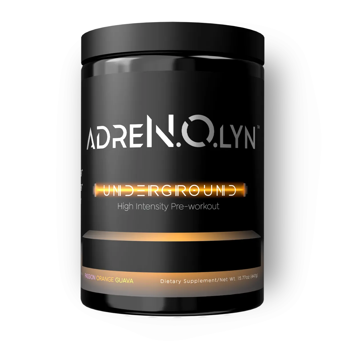 Orange Guava Adrenolyn Underground at Fitness Society - high-intensity pre-workout formula for extreme energy available at supplements near me in Melbourne, Florida
