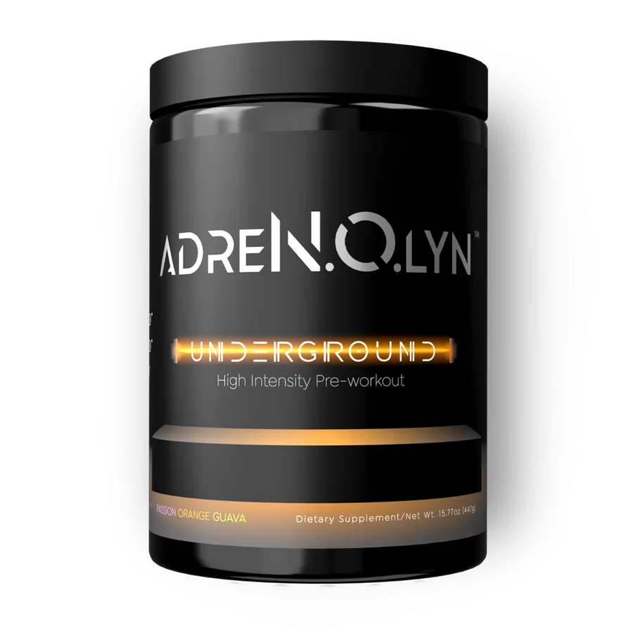 Orange Guava Adrenolyn Underground at Fitness Society - high-intensity pre-workout formula for extreme energy available at supplements near me in Melbourne, Florida