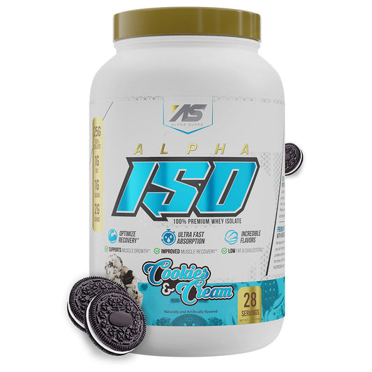 Cookies & Cream Alpha Supps ISO Protein at Fitness Society - high-quality isolate protein powder for muscle recovery available at supplements near me in Melbourne, Florida