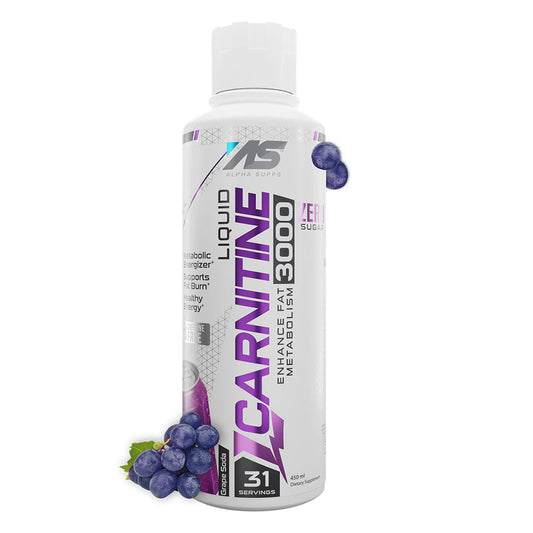 grape Alpha Supps L-Carnitine at Fitness Society - fat metabolism and energy support supplement available at supplements near me in Melbourne, Florida