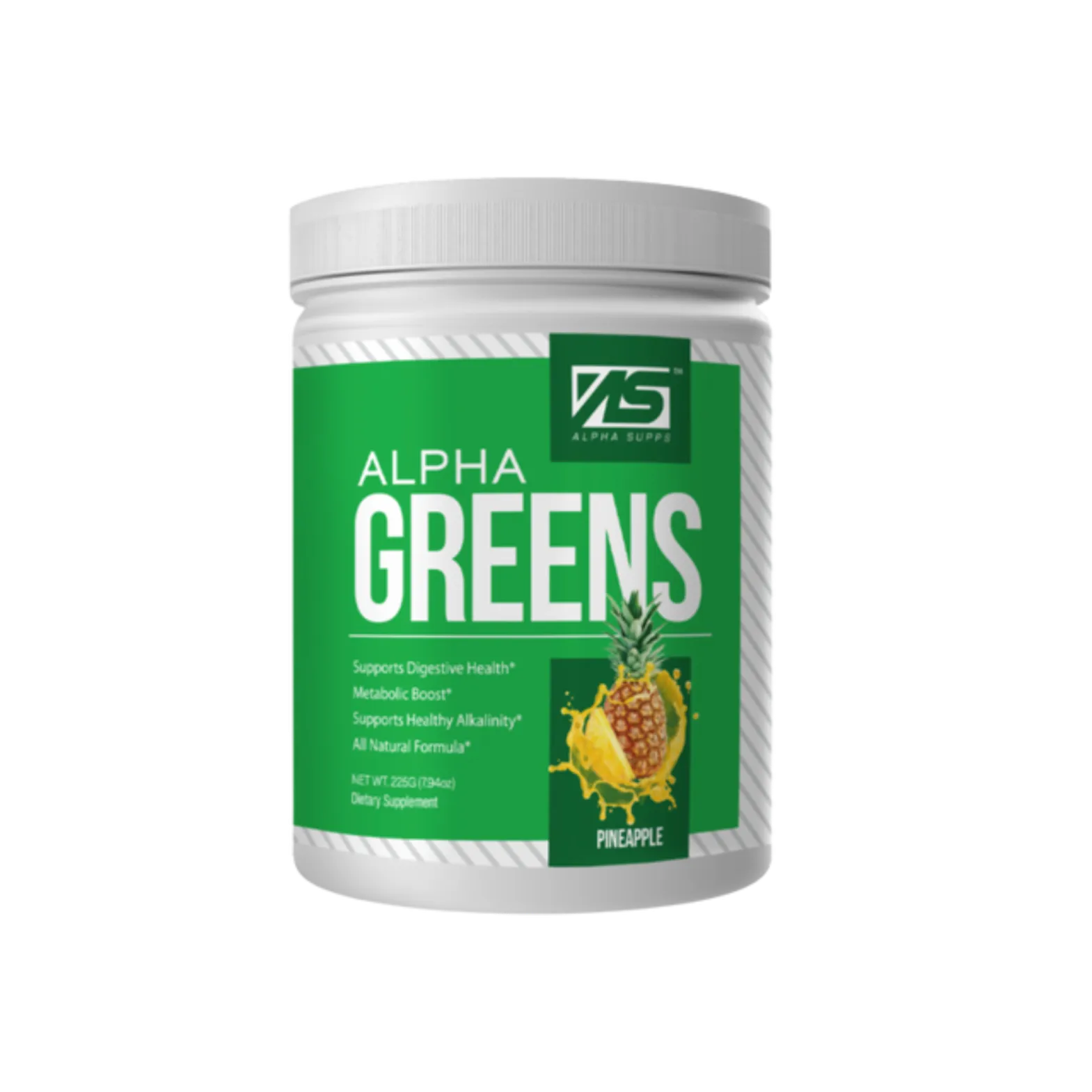 Pineapple Alpha Supps Greens Powder at Fitness Society - nutrient-rich greens powder for daily health and wellness available at supplements near me in Melbourne, Florida