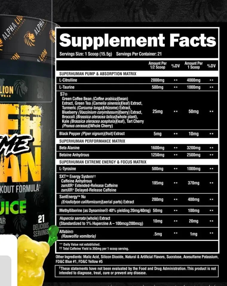 Super human pre ingredients in Melbourne, FL