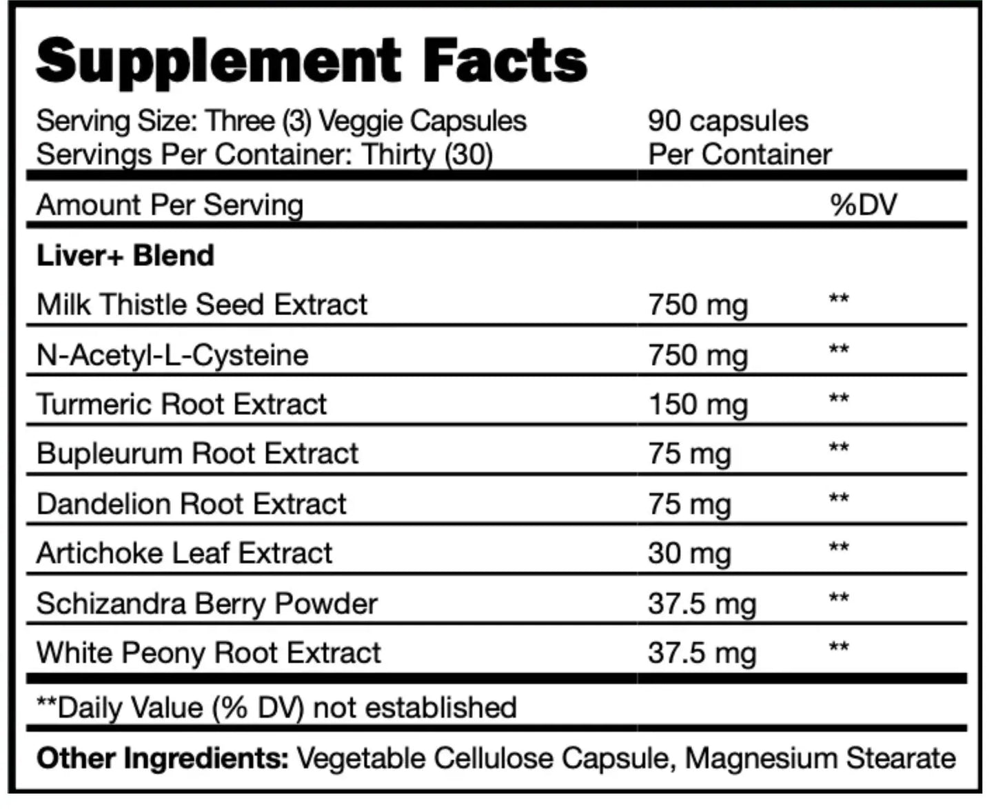 Liver & kidney Blend supplement facts in Melbourne, FL