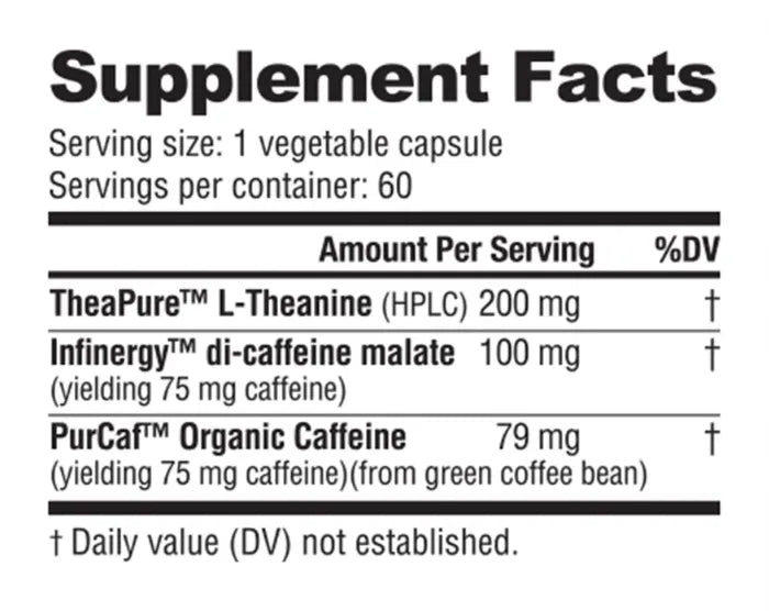 Non jittering caffeine capsules