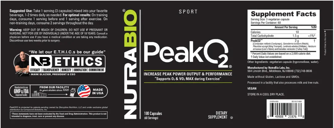 Nutrabio Peak o2 at Fitness Society