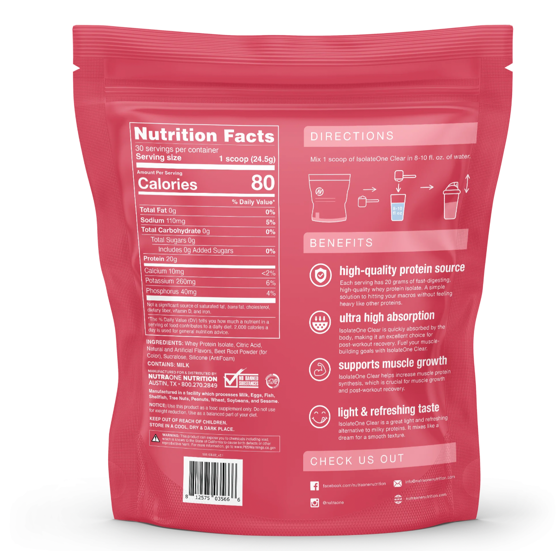 NutraOne Isolate Clear Protein
