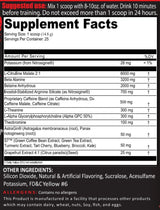 extreme pre workout Supplement Facts