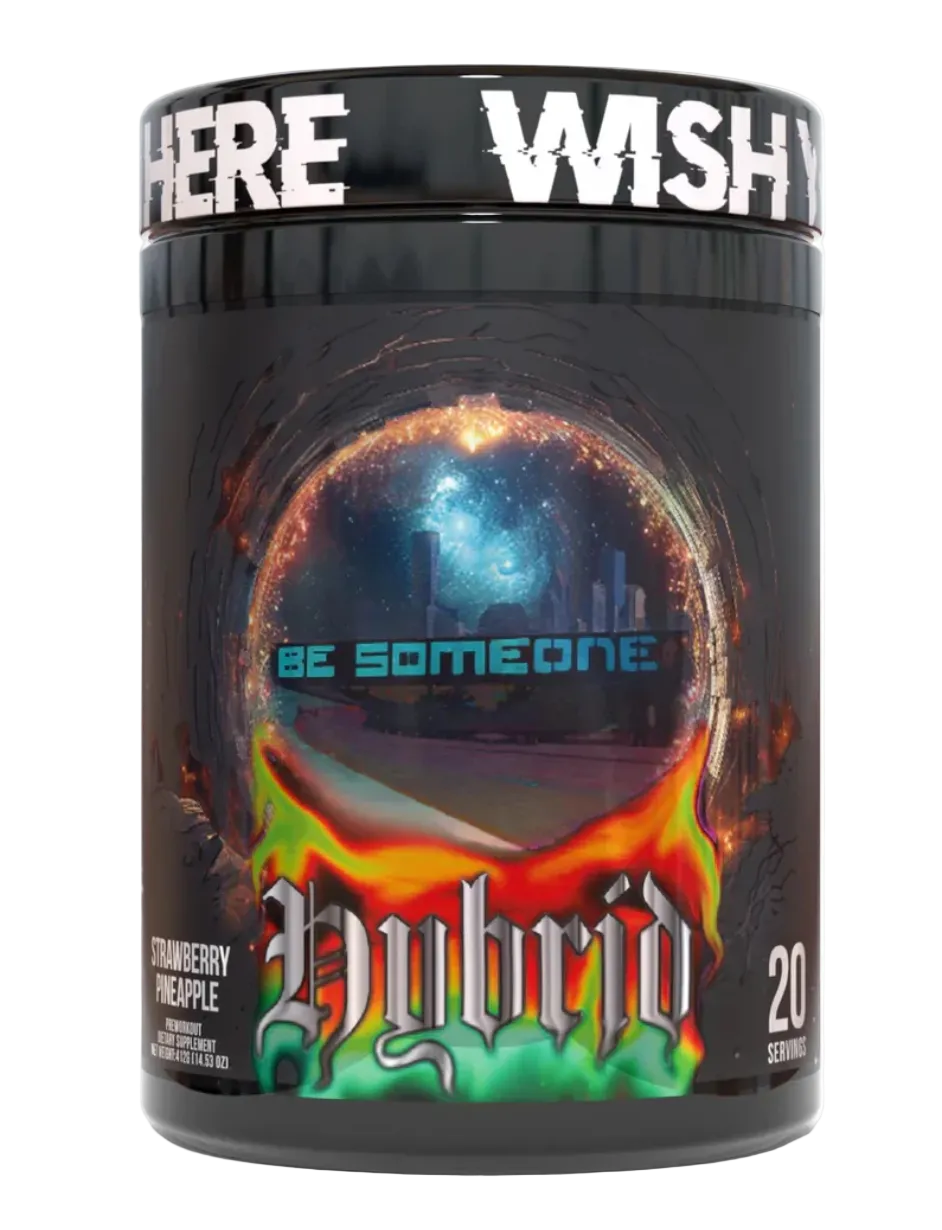 Black supplement container with colorful design and text on a white background

hybrid kilo labs pre workout
